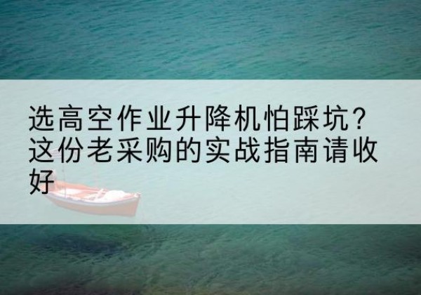 黄陂高空作业升降机厂家推荐-选高空作业升降机怕踩坑？这份老采购的实战指南请收好