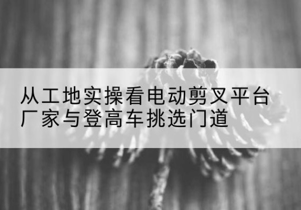 黄陂电动剪叉升降平台厂家-从工地实操看电动剪叉平台厂家与登高车挑选门道